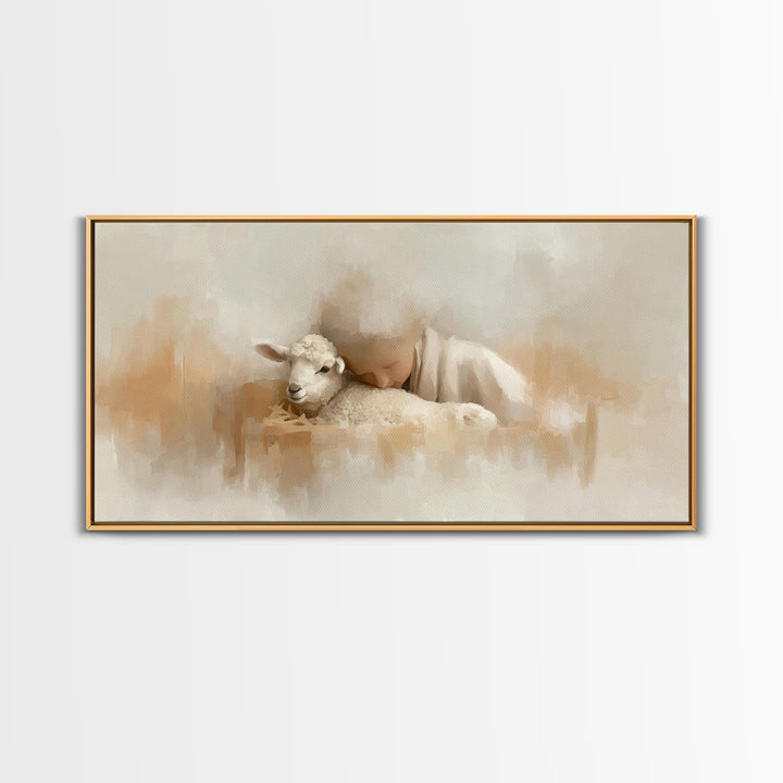 Tender Blessing Light, Framed Canvas Print, Christian Art Canvas, Christian Wall Art, Jesus Painting, Christmas Art, Christian Gift Ideas