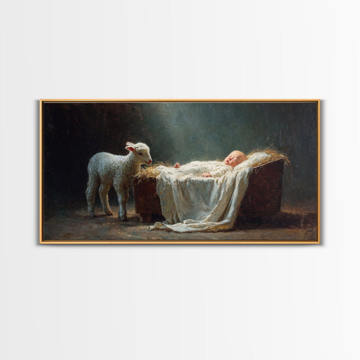 Bethlehem’s Child | Framed Canvas Print | Christian Art Canvas | Christian Wall Art | Jesus Painting | Christmas Art | Christian Christmas