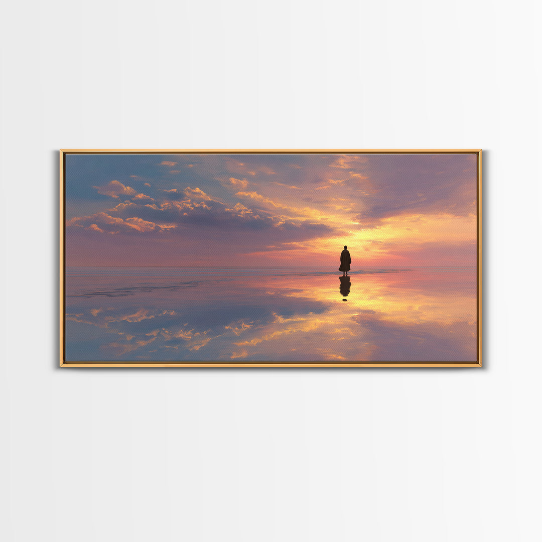 Sky Of Promise Light, Framed Canvas Print, Christian Wall Art, Christian Art Canvas, Jesus Painting, Modern Christian Art, Christian Decor