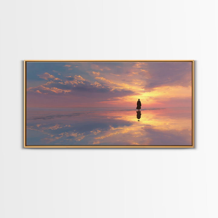 Sky Of Promise Light, Framed Canvas Print, Christian Wall Art, Christian Art Canvas, Jesus Painting, Modern Christian Art, Christian Decor