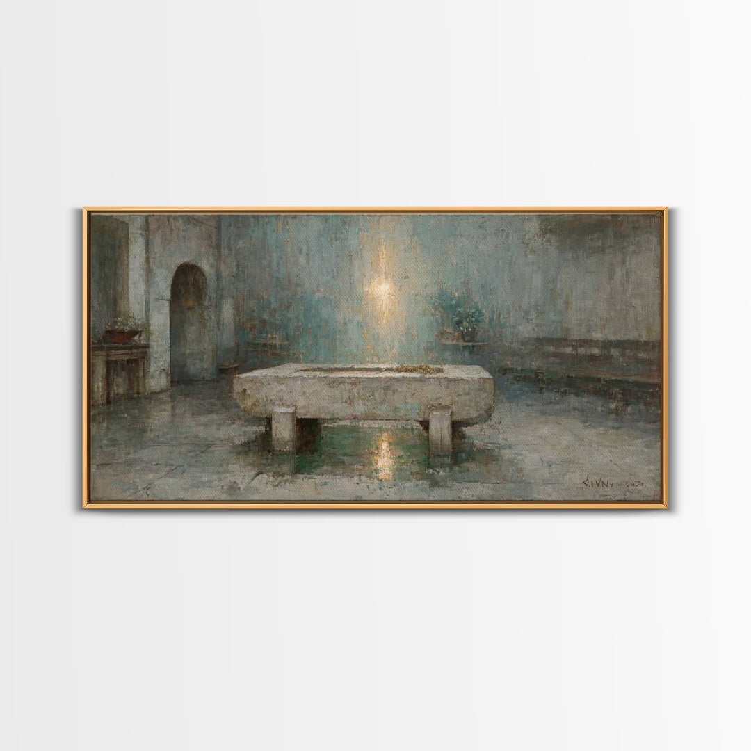 Desert Light – Framed Canvas Print | Christian Wall Art | Abstract Christian Art | Subtle Christian Paintings | Christian Art Canvas | Chri