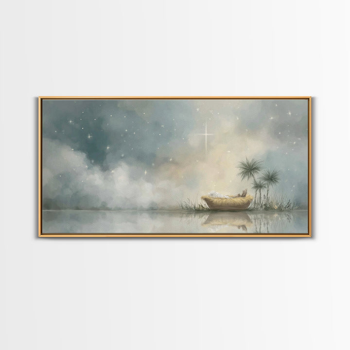 Starborn Peace – Framed Canvas Print – Christian Christmas Art – Christmas Art Framed – Jesus Christmas Art – Christian Decor – Christian C