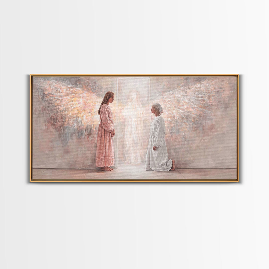 Angelic Dawn – Framed Canvas Print – Christian Wall Art – Christian Art Canvas – Jesus Painting – Christian Decor – Christmas Art Prints