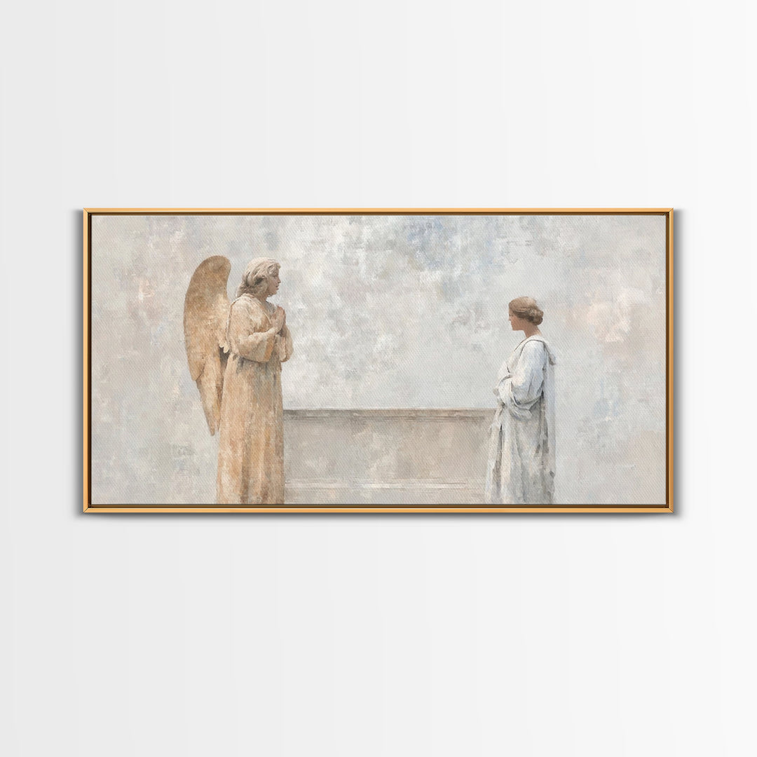 Serene Messenger | Framed Canvas Print | Christian Art Works | Christian Wall Art | Abstract Christian Art | Christian Gift Ideas | Jesus P