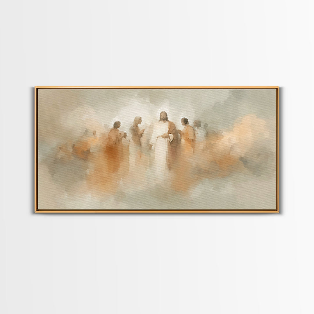 Ascension Cloud, Framed Canvas Print, Christian Paintings, Jesus Wall Art, Christian Art Canvas, Large Christian Painting, Christian Home D