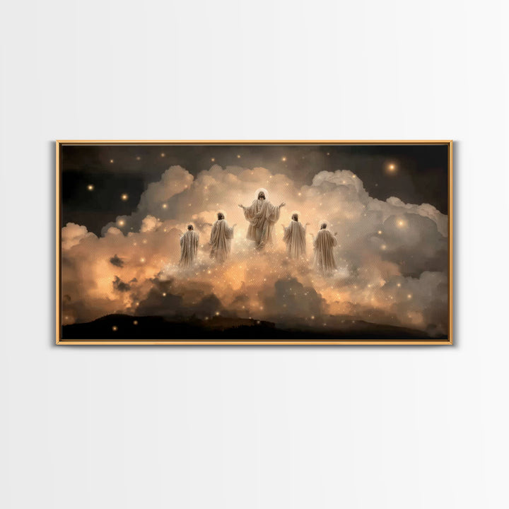 Heavenly Ascent – Framed Canvas Print – Christian Wall Art – Jesus Painting – Christian Art Canvas – Christian Christmas Art