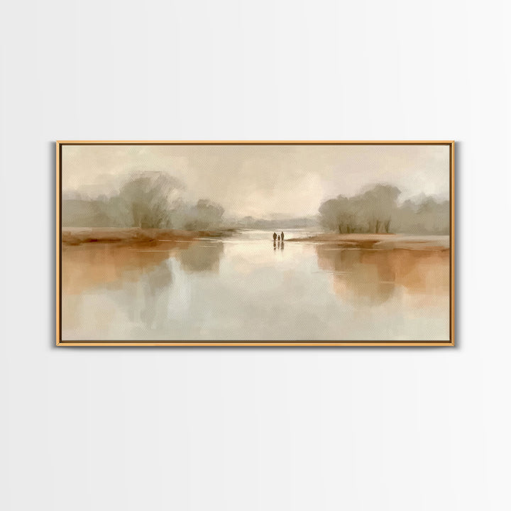 Silent River Light, Framed Canvas Print, Christian Wall Art, Christian Art Print, Minimalist Christian Art, Christian Gift Ideas, Jesus Pai