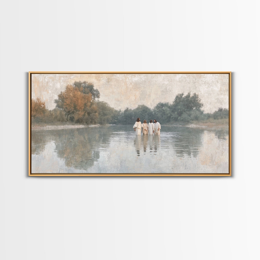 Waterway Journey | Framed Canvas Print | Christian Art Canvas | Subtle Christian Art | Christian Wall Art | Jesus Painting | Christian Deco