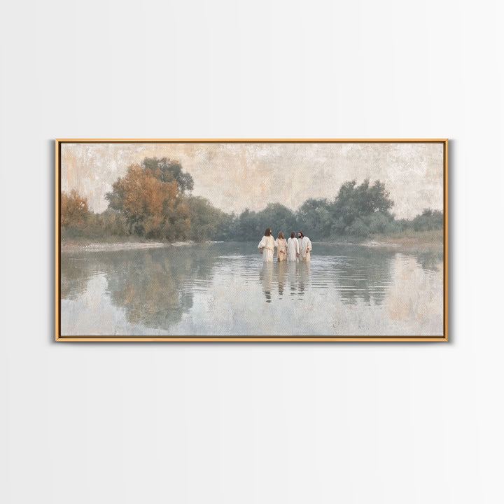 Waterway Journey | Framed Canvas Print | Christian Art Canvas | Subtle Christian Art | Christian Wall Art | Jesus Painting | Christian Deco