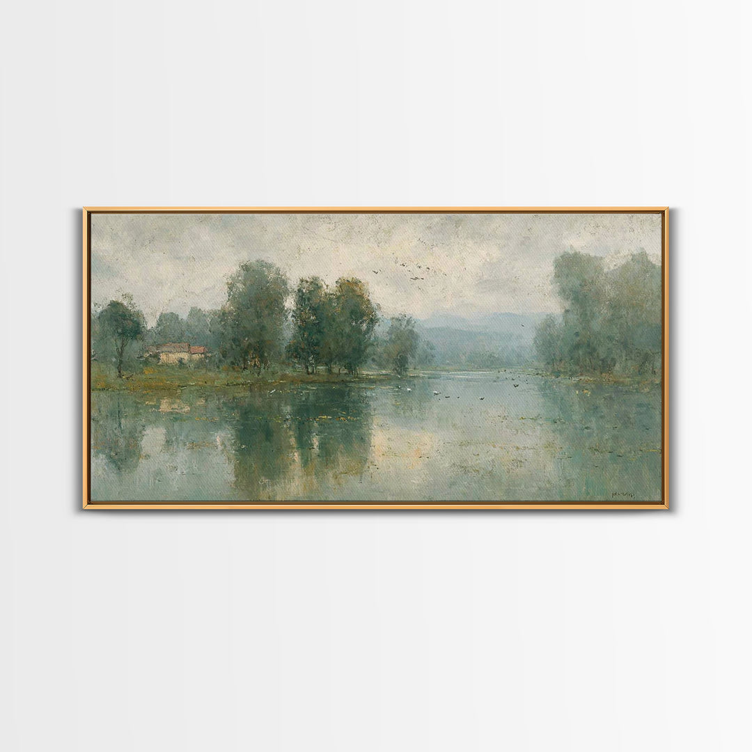 Morning Stillness, Framed Canvas Print, Christian Wall Art, Christian Art Canvas, Subtle Christian Art, Christian Painting, Christian Decor