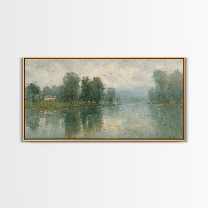 Morning Stillness, Framed Canvas Print, Christian Wall Art, Christian Art Canvas, Subtle Christian Art, Christian Painting, Christian Decor