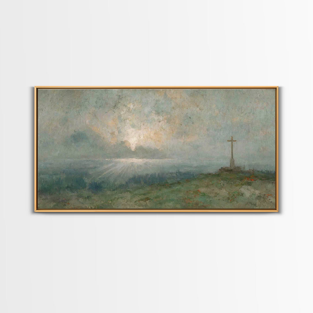 Silent Redeemer, Framed Canvas Print, Christian Art Print, Vintage Christian Art, Christian Wall Art, Christian Painting, Christmas Canvas
