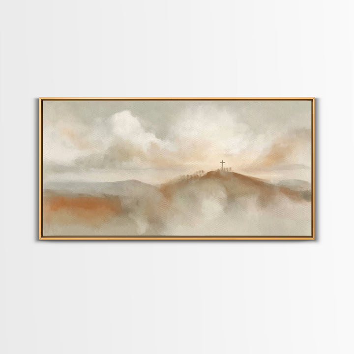 Morning Of Hope – Framed Canvas Print – Minimalist Christian Art – Christian Wall Art – Subtle Christian Art – Christian Decor – Christian