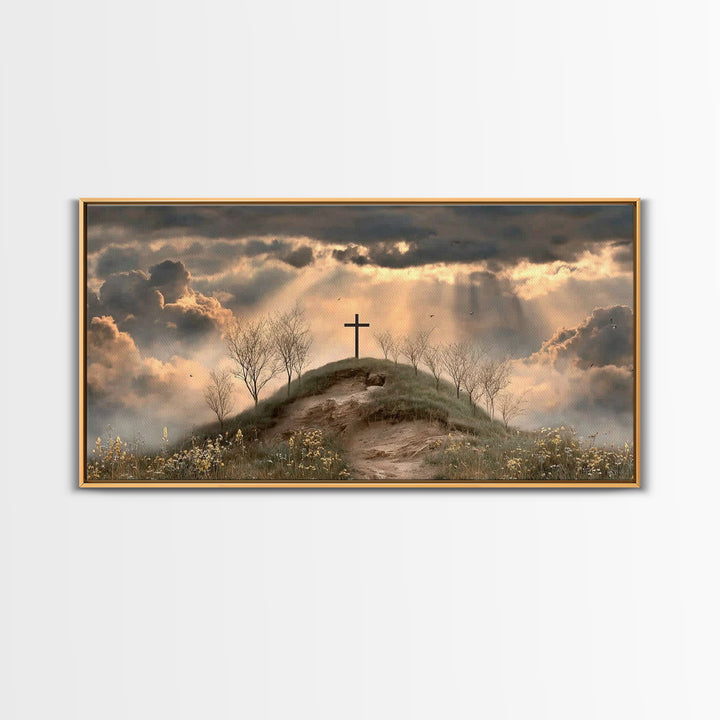 Crosslight Summit | Framed Canvas Print | Christian Wall Art | Moody Christian Art | Christian Art Canvas | Christian Decor For Home | Chri