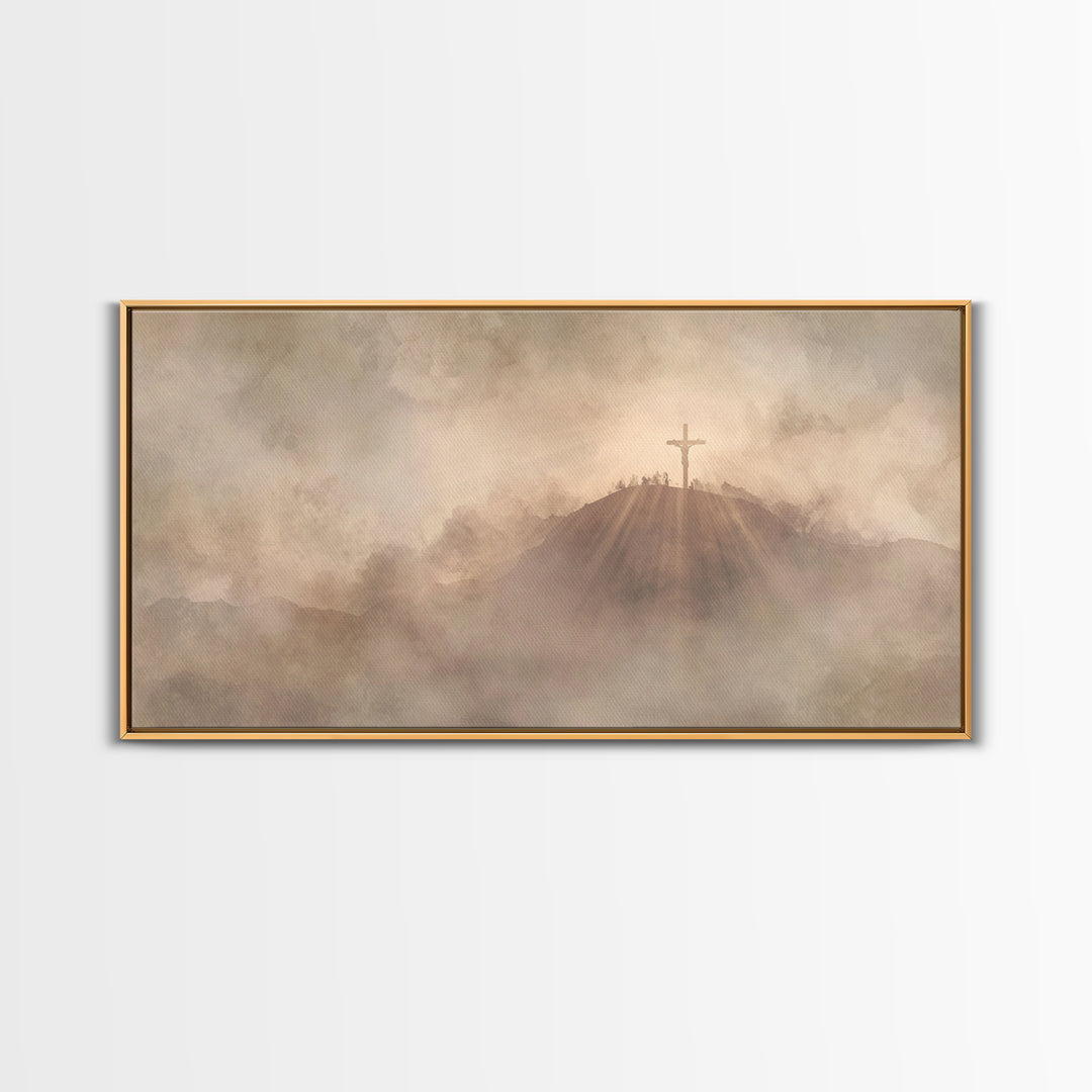 Everlasting Hill – Framed Canvas Print – Christian Art Print – Christian Painting – Large Christian Art – Christian Wall Art – Christmas Ar