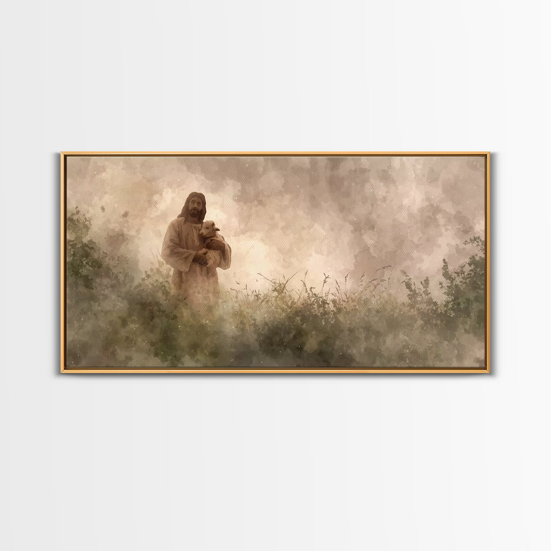 The Good Shepherd | Framed Canvas Print | Jesus Painting | Christian Art Canvas | Christian Wall Art | Christian Decor | Christian Gift Ide