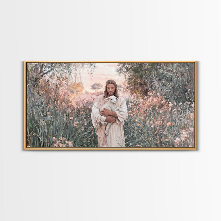 Blossoms Of Grace - Framed Canvas Print - Christian Wall Art - Christian Art Canvas - Jesus Painting - Christian Christmas Art