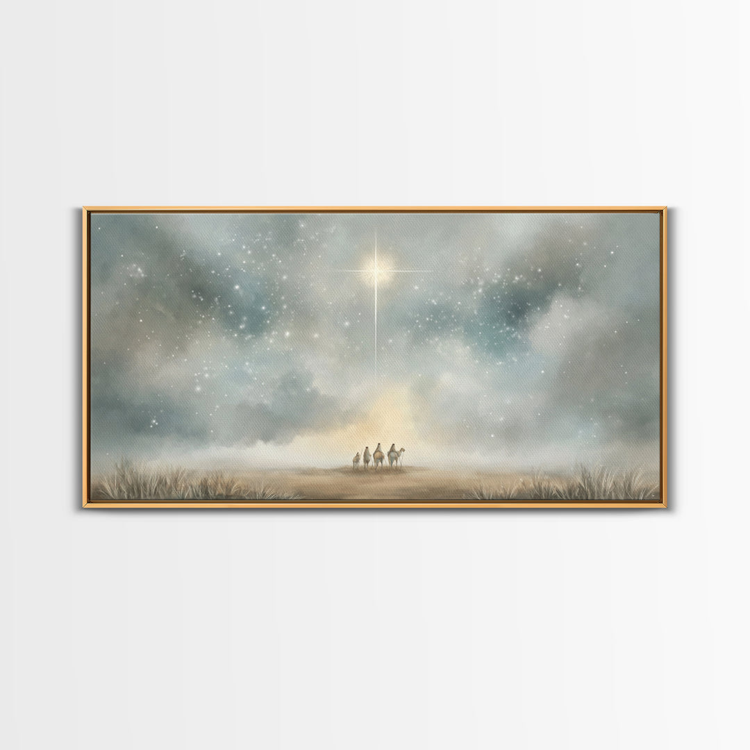 Star Of Bethlehem - Framed Canvas Print - Christmas Wall Art - Christian Christmas Art - Modern Christmas Art - Christian Decor