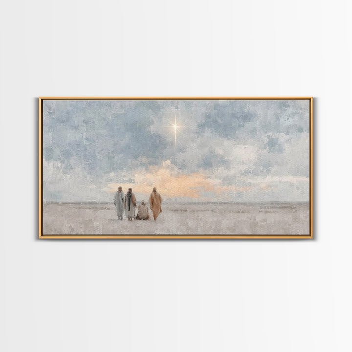 Holy Journey Sky - Framed Canvas Print - Christian Christmas Art - Christmas Canvas Wall Art - Christian Art Work - Christmas Art Prints