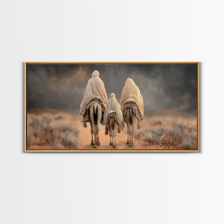 Holy Journey – Framed Canvas Print – Christian Wall Art – Jesus Painting – Christian Art Canvas – Christmas Art – Christian Decor – Christi