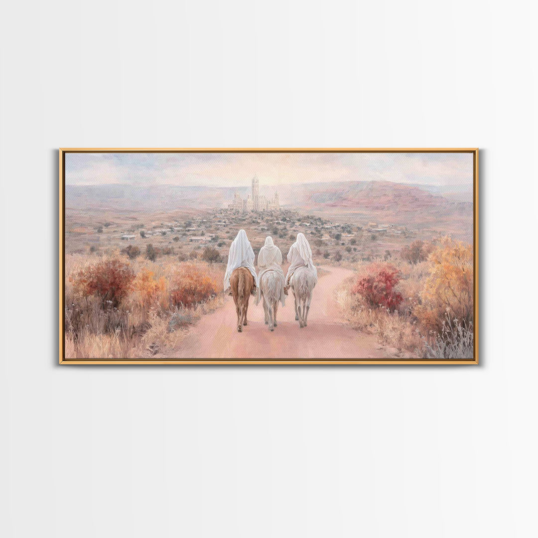Road to Bethlehem – Framed Canvas Print – Christian Christmas Art – Framed Christmas Wall Art – Christian Art Canvas – Christmas Art Prints