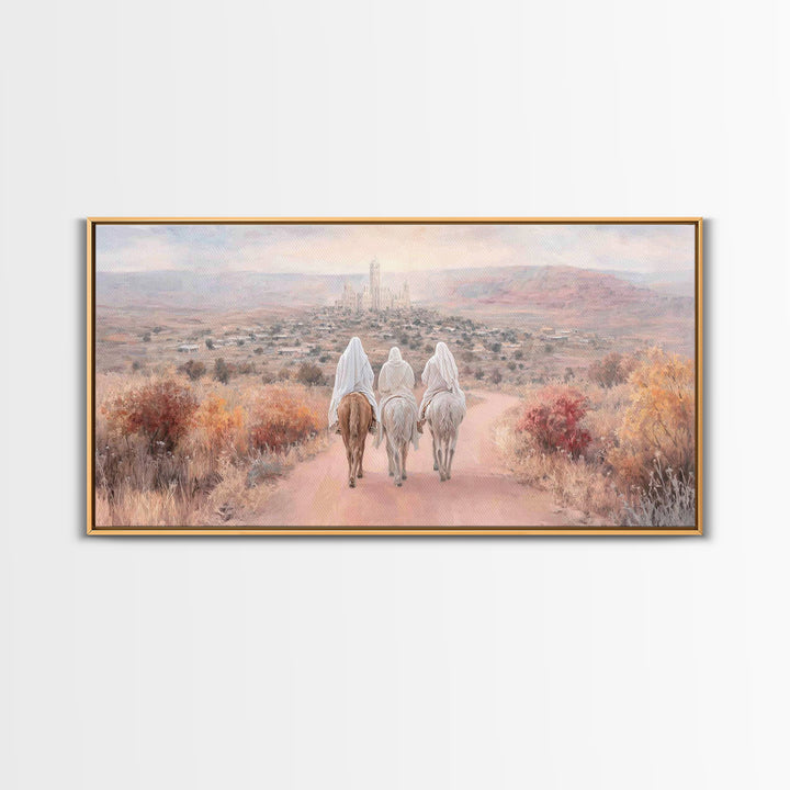 Road to Bethlehem – Framed Canvas Print – Christian Christmas Art – Framed Christmas Wall Art – Christian Art Canvas – Christmas Art Prints