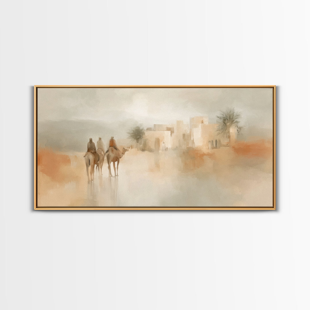 Humble Arrival – Framed Canvas Print – Christian Art Canvas – Christian Painting – Christmas Art – Christian Christmas Decor – Christian Wa