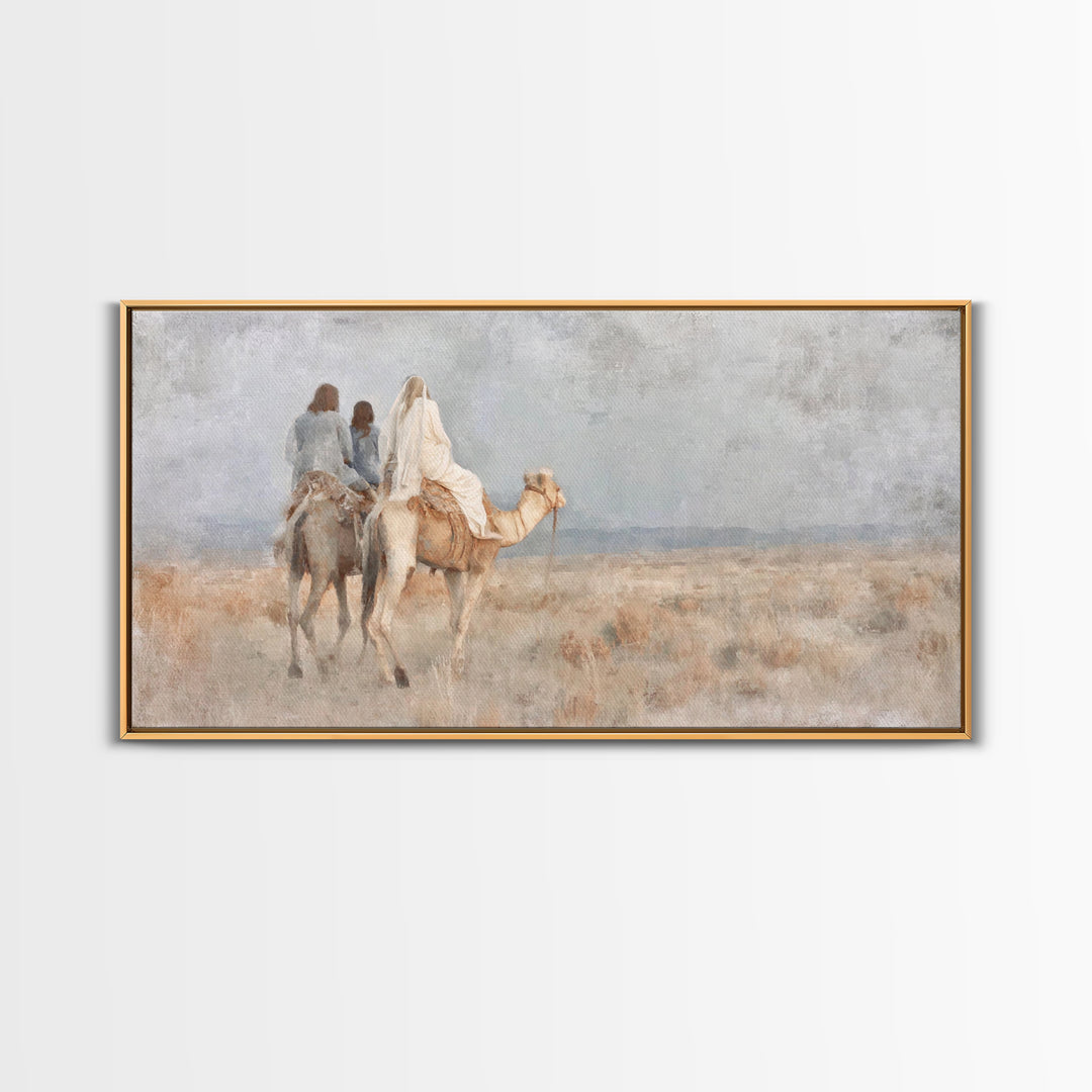 Bethlehem Journey – Framed Canvas Print – Christian Wall Art – Christian Art Canvas – Subtle Christian Art – Christmas Wall Art – Jesus Pai