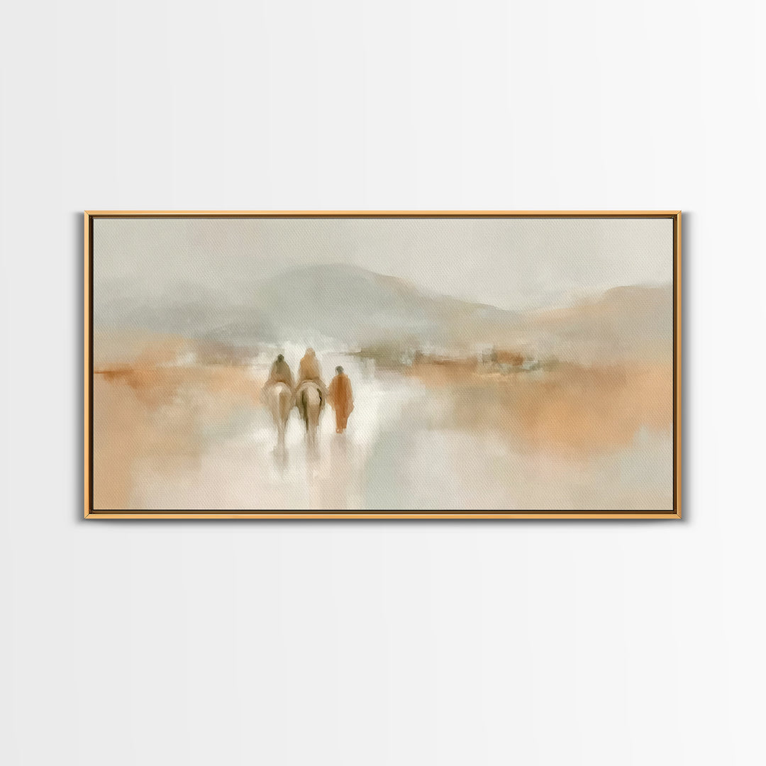 Guiding Pilgrims – Framed Canvas Print – Christian Wall Art – Christian Art Canvas – Christmas Art – Christian Christmas Art – Xmas Art