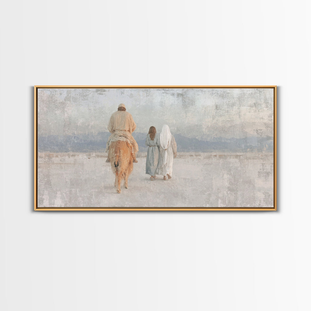 Holy Journey | Framed Canvas Print | Christian Wall Art | Christian Art Canvas | Jesus Painting | Christmas Art | Christmas Canvas