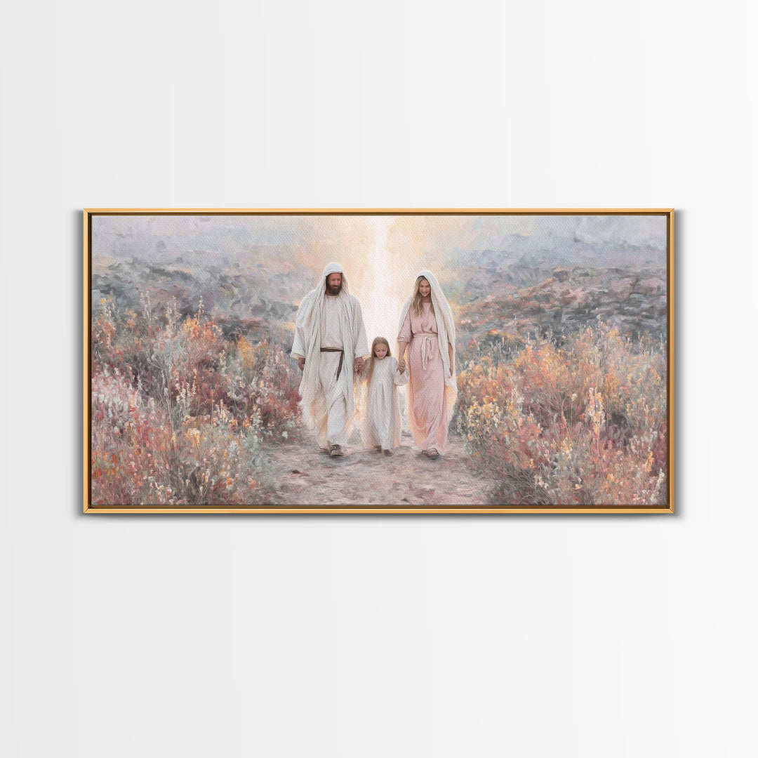 Family Blessing – Framed Canvas Print – Christian Wall Art – Christian Art Canvas – Jesus Painting – Christmas Art – Christian Decor