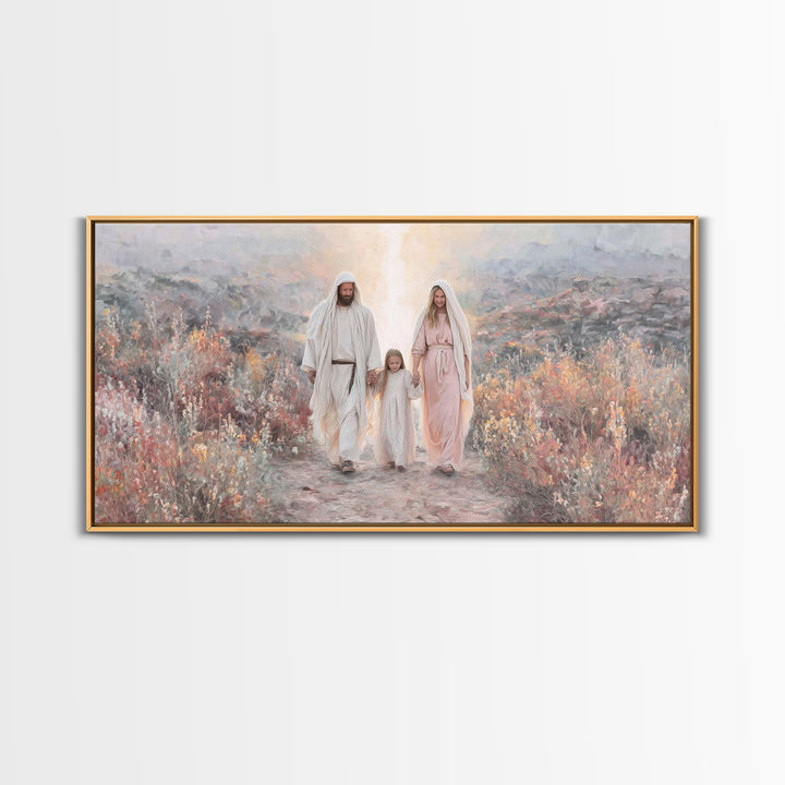 Family Blessing – Framed Canvas Print – Christian Wall Art – Christian Art Canvas – Jesus Painting – Christmas Art – Christian Decor