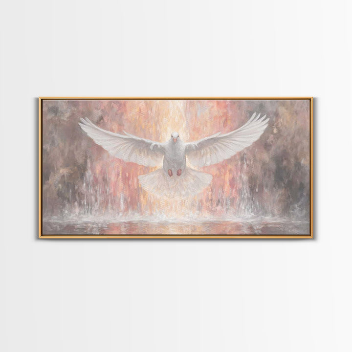 Flame Of Peace – Framed Canvas Print – Christian Wall Art – Christian Art Canvas – Christian Christmas Art – Jesus Painting – Christian Dec