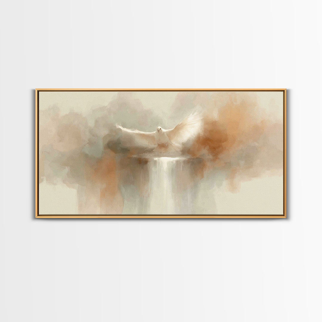 Wings Of Peace – Framed Canvas Print – Christian Wall Art – Christian Art Canvas – Christian Painting – Christmas Art – Christian Decor