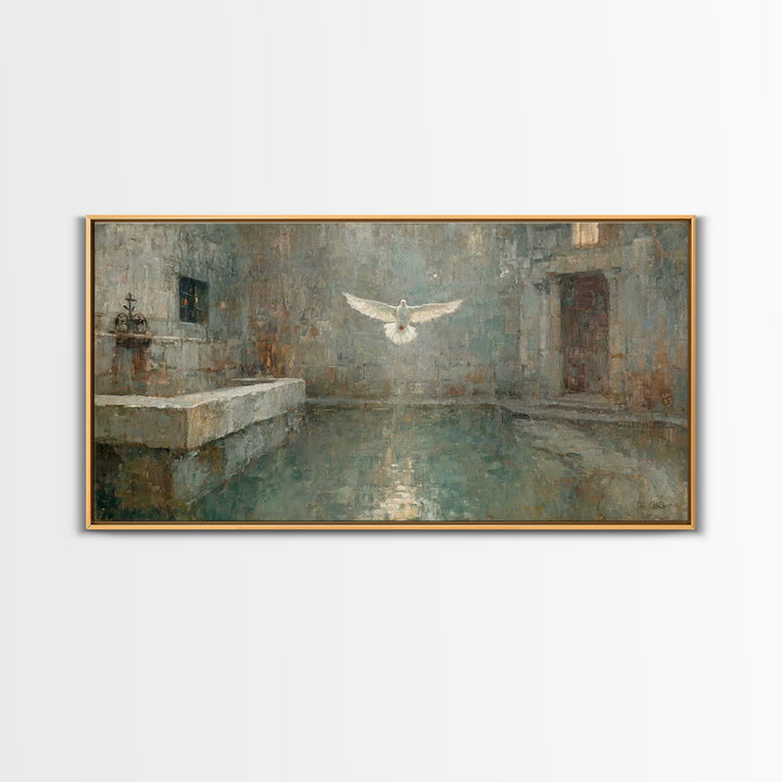 Holy Light Ascending | Framed Canvas Print | Christian Art Canvas | Christian Wall Art | Christian Painting | Christmas Art | Christian Dec