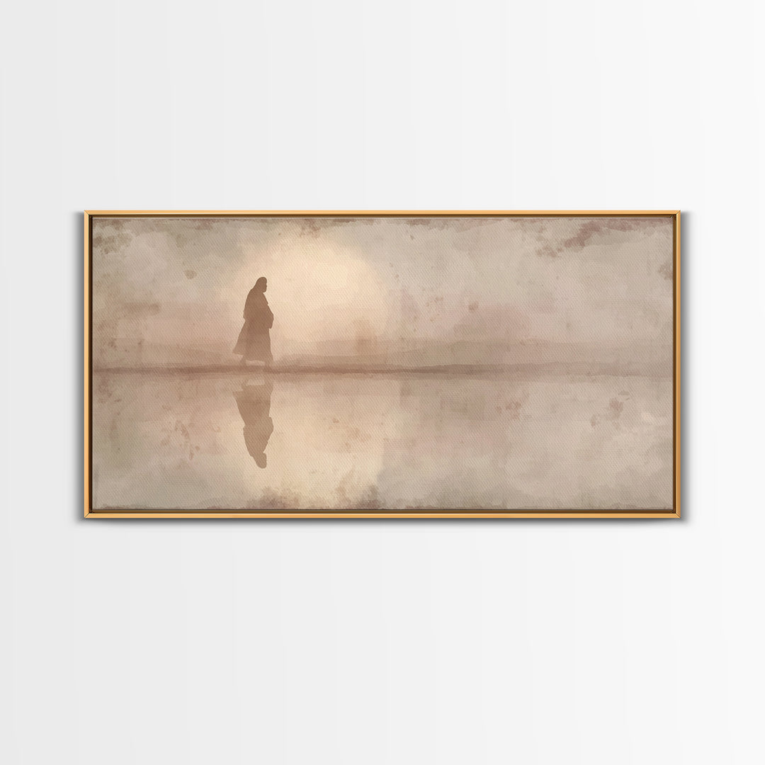 Quiet Desert Path - Framed Canvas Print - Jesus Canvas Art - Subtle Christian Art - Christian Gift - Christian Art Painting