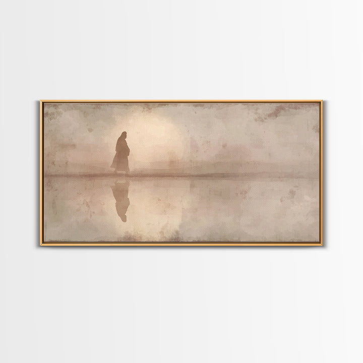 Quiet Desert Path - Framed Canvas Print - Jesus Canvas Art - Subtle Christian Art - Christian Gift - Christian Art Painting