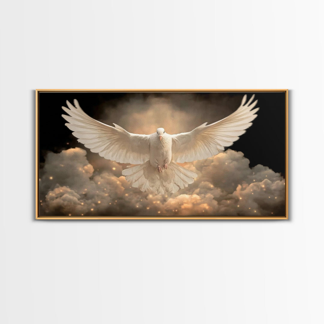 Heavenly Dove – Framed Canvas Print – Christian Wall Art – Christian Art Canvas – Jesus Painting – Christian Christmas Art – Christian Deco