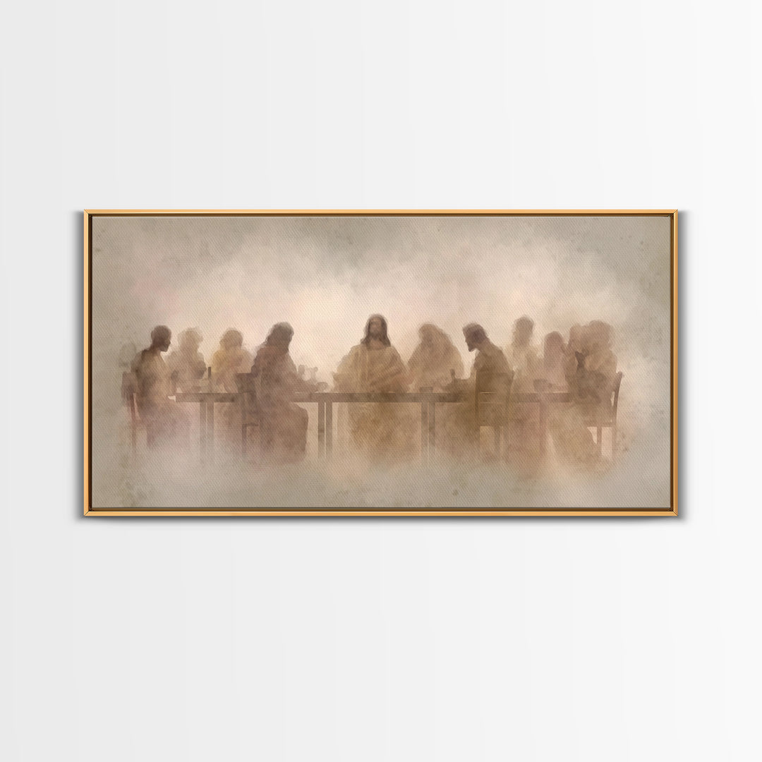 Eternal Communion – Framed Canvas Print – Christian Art Print – Christian Wall Art – Minimalist Christian Art – Subtle Christian Paintings