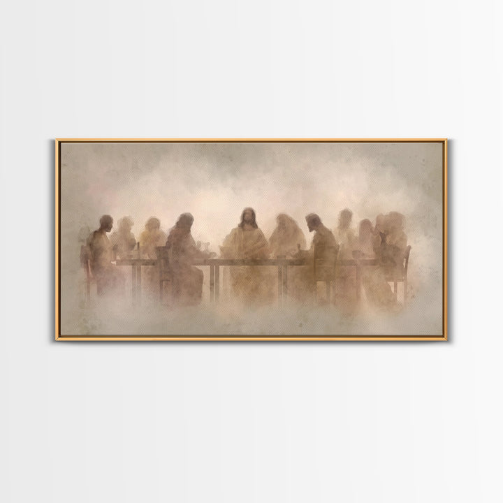 Eternal Communion – Framed Canvas Print – Christian Art Print – Christian Wall Art – Minimalist Christian Art – Subtle Christian Paintings