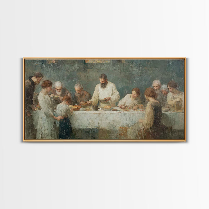Table Of Blessings | Framed Canvas Print | Christian Art Canvas | Christian Wall Art | Subtle Christian Art | Vintage Christian Art | Jesus