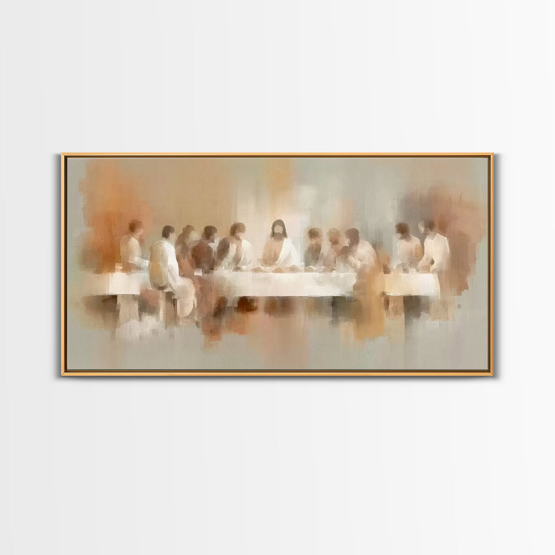 Sacred Supper Light – Framed Canvas Print – Christian Wall Art – Jesus Painting – Christian Art Canvas – Christmas Art – Christian Decor
