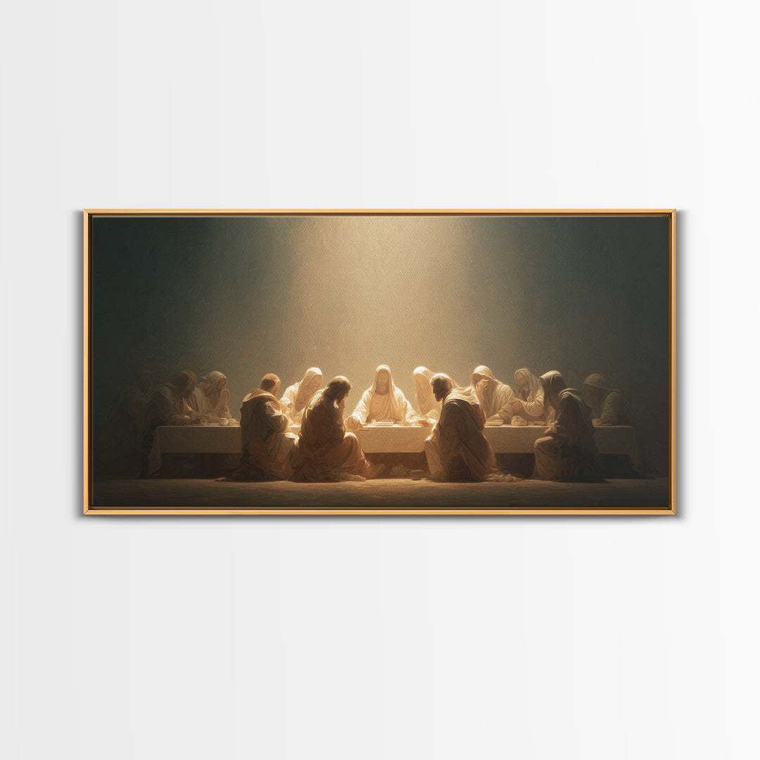 Radiant Supper Realm, Framed Canvas Print, Christian Painting, Jesus Canvas Art, Christian Art Print, Christmas Art, Christian Decor