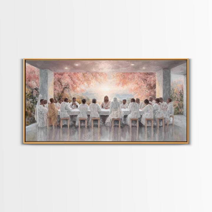 Celestial Supper Bloom – Framed Canvas Print – Christian Art Canvas – Jesus Painting – Christian Wall Art – Christmas Art – Christian Decor