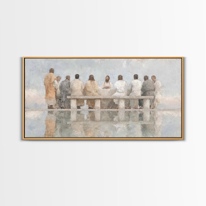 Dawn Of Fellowship | Framed Canvas Print | Christian Art Canvas | Christian Wall Art | Jesus Painting | Christian Christmas Art | Christian