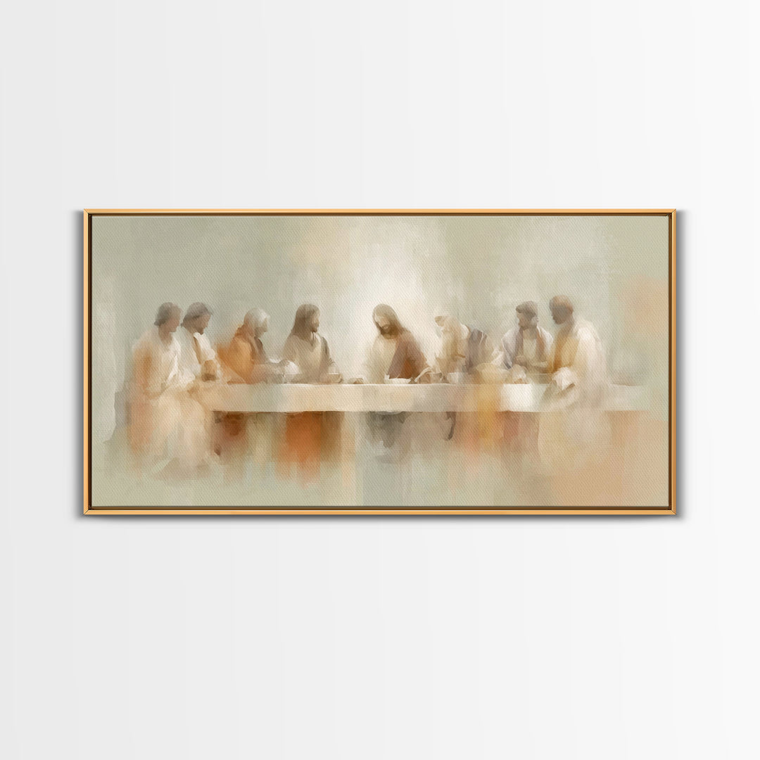 Radiant Supper Light | Framed Canvas Print | Christian Wall Art | Christian Art Canvas | Jesus Painting | Modern Christian Art | Christian