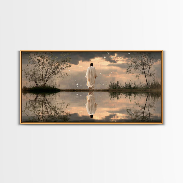 Path Of Peace – Framed Canvas Print – Christian Wall Art – Jesus Painting – Christian Art Canvas – Modern Christian Art