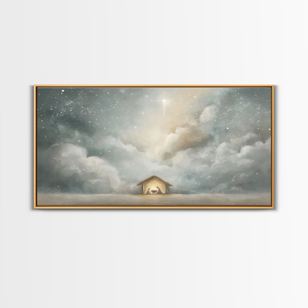 Star Of Bethlehem – Framed Canvas Print – Christian Christmas Art – Christian Wall Art – Christian Art Print – Christmas Decor – Modern Chr