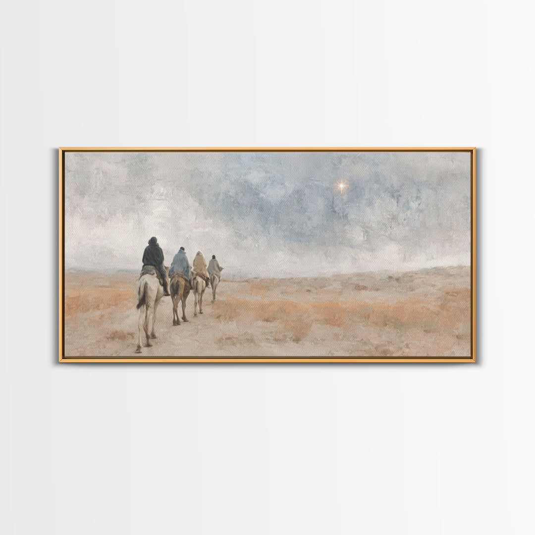 Journey Of Faith – Framed Canvas Print – Christian Art Canvas – Christmas Wall Art – Christian Christmas Art – Christian Gift – Jesus Paint