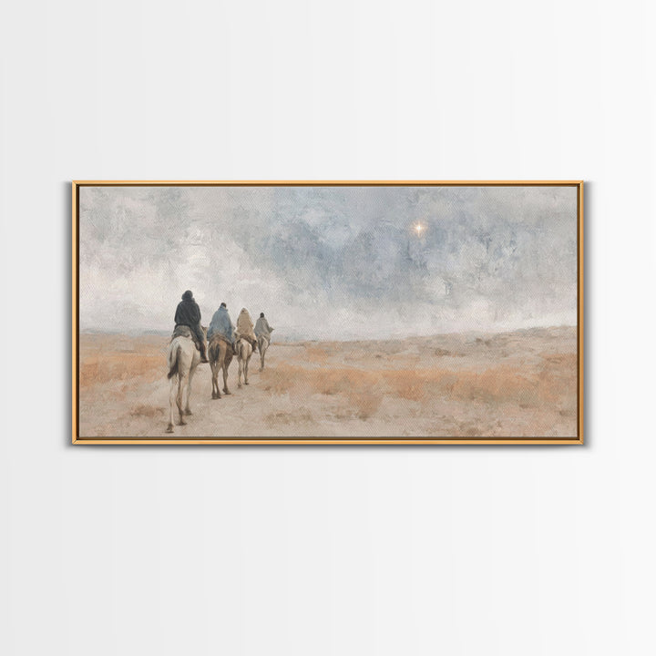 Journey Of Faith – Framed Canvas Print – Christian Art Canvas – Christmas Wall Art – Christian Christmas Art – Christian Gift – Jesus Paint